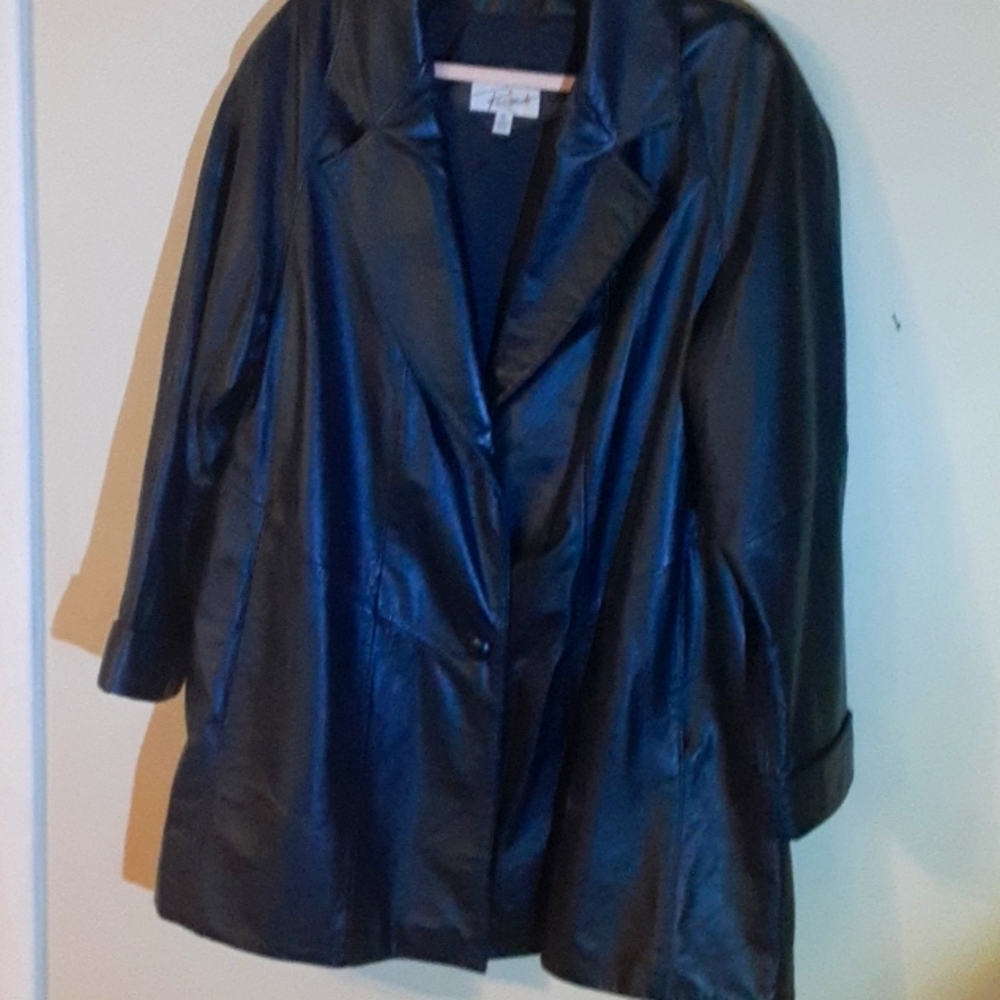 Ricardo, black, leather jacket XL, deep pockets, perfect condition